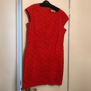 CH Carolina Herrera orange shift dress
